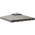 10' x 10' Gazebo Replacement Top with Double Vented Roof for Outdoor Patio Use, Light Gray