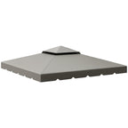 10' x 10' Gazebo Replacement Top with Double Vented Roof for Outdoor Patio Use, Light Gray