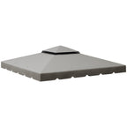 10' x 10' Gazebo Replacement Top with Double Vented Roof for Outdoor Patio Use, Light Gray