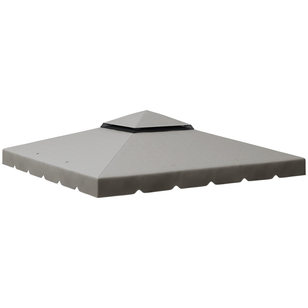 10' x 10' Gazebo Replacement Top with Double Vented Roof for Outdoor Patio Use, Light Gray