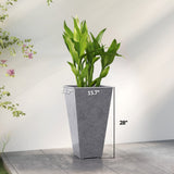 3-Piece 28" Tall Planters with Drainage Holes, Gray