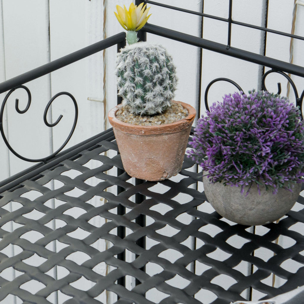 Folding Potting Bench Table with Storage Shelf, Flourishes