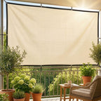2 x 3 m Sun Shade Sail in Beige with Steel Eyelets & Bungee Cords, UV Protection
