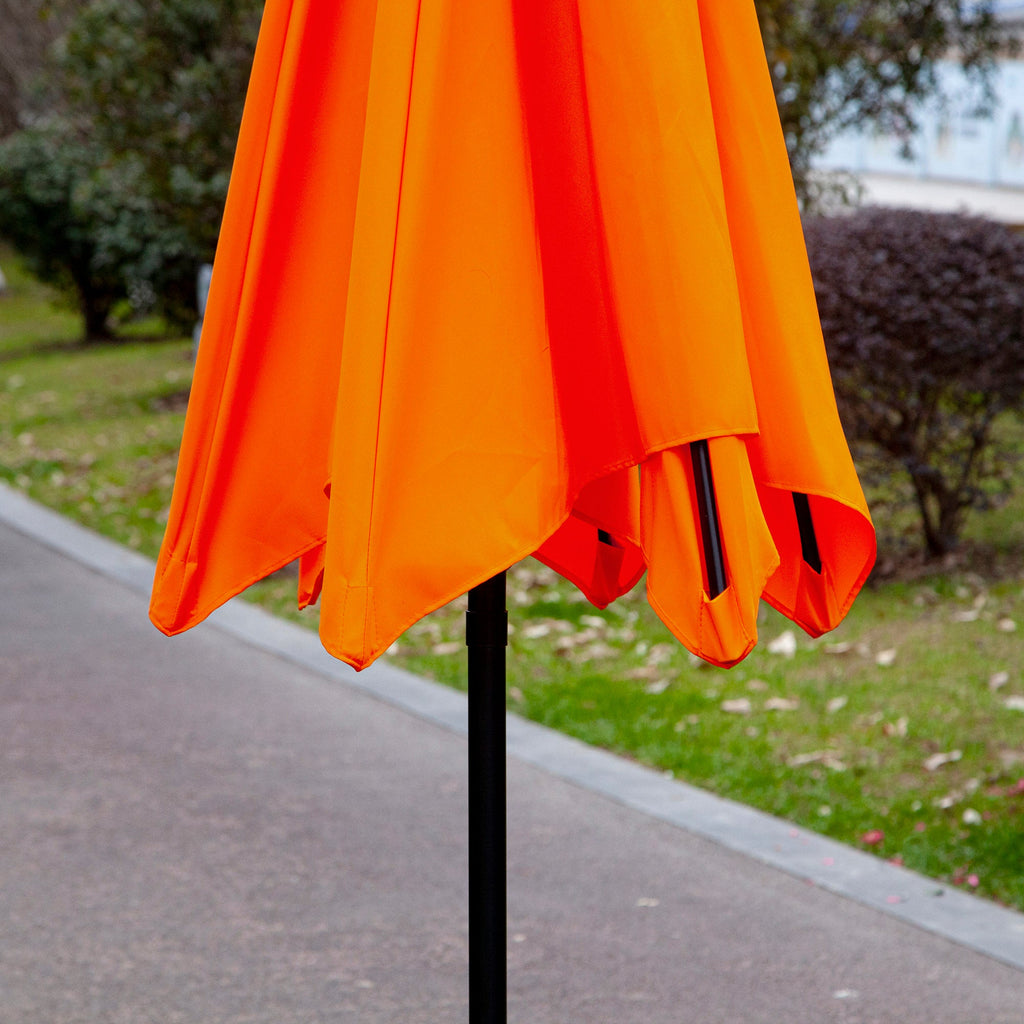 8.5ft Patio Umbrella with Crank Handle and Tilt, Orange