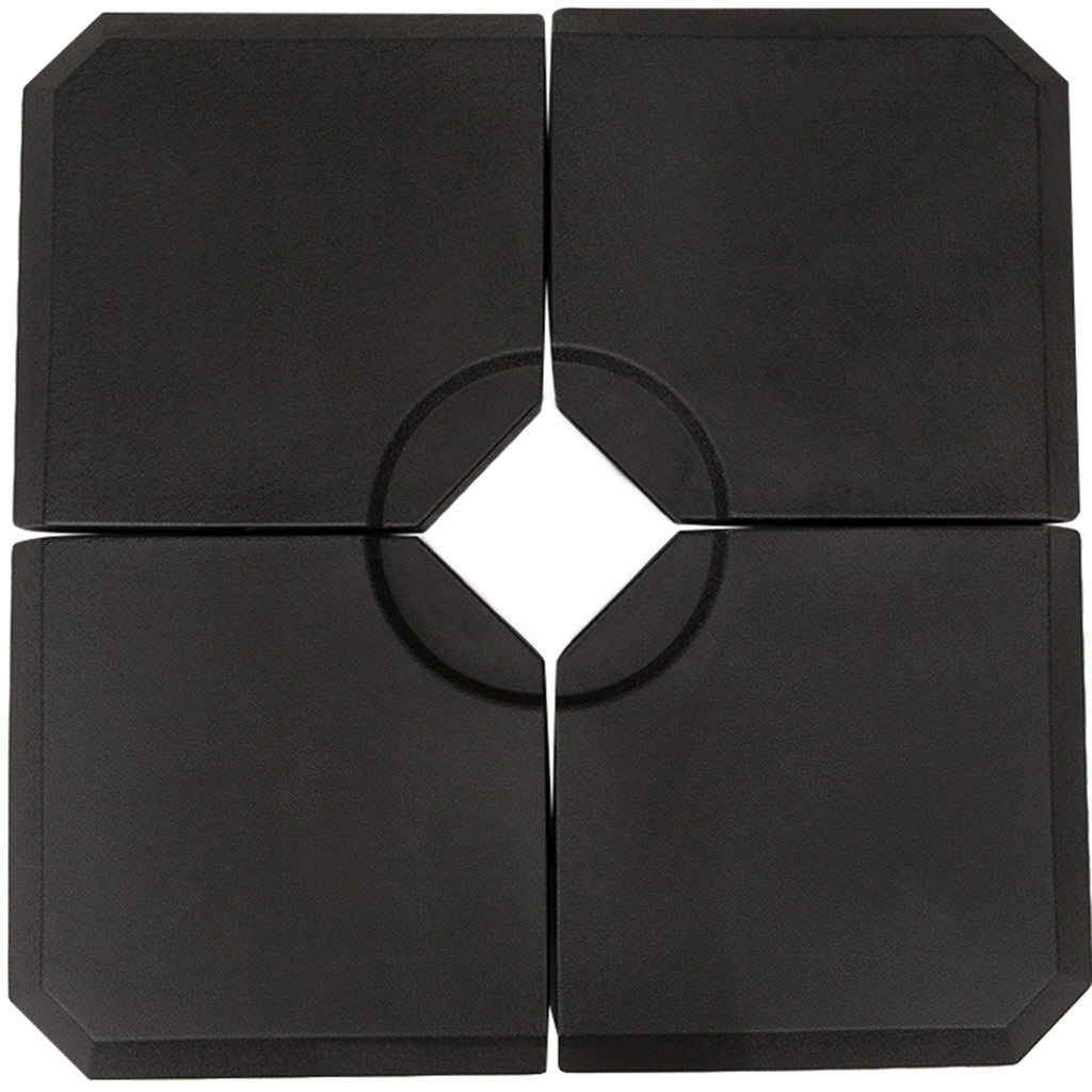 Set of 4 Parasol Base Stand Weights for Cantilever Parasols, Water and Sand Filled, Up to 120kg, Black