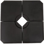Set of 4 Parasol Base Stand Weights for Cantilever Parasols, Water and Sand Filled, Up to 120kg, Black