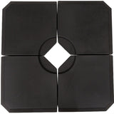 Set of 4 Parasol Base Stand Weights for Cantilever Parasols, Water and Sand Filled, Up to 120kg, Black