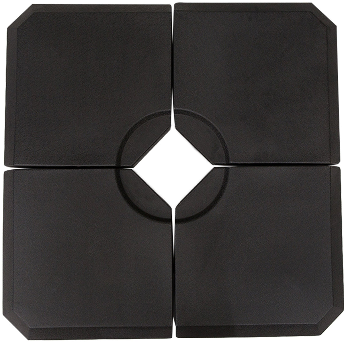 Set of 4 Parasol Base Stand Weights for Cantilever Parasols, Water and Sand Filled, Up to 120kg, Black