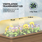 41L Self-Watering Raised Garden Bed with Lid and Shelf, Brown