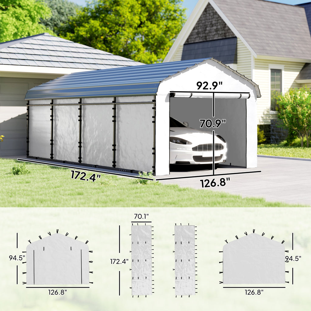 Carport Sidewall Panels Set of 4 for 10' x 15' Structures, White