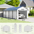 Carport Sidewall Panels Set of 4 for 10' x 15' Structures, White