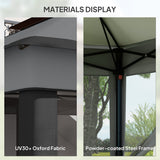 10.7 x 10.7ft Pop-Up Gazebo with Mesh Curtains & UV30 Roof, Dark Grey
