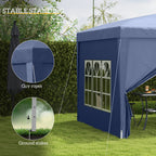 10' x 10' Outdoor Pop Up Party Tent Gazebo with Carrying Bag, Blue