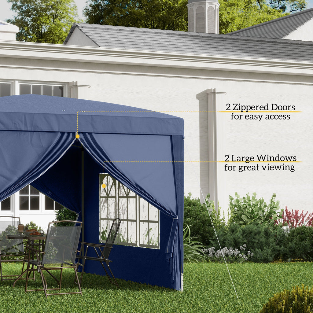 10' x 10' Outdoor Pop Up Party Tent Gazebo with Carrying Bag, Blue