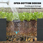 3-Tier Vinyl Raised Garden Bed with Open Bottom, Grey Wood Effect