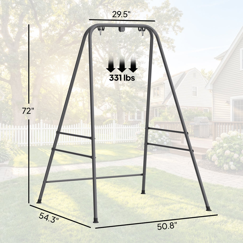 Hammock Chair Stand with Anti-Slip Pads and 2 Carabiners, Gray