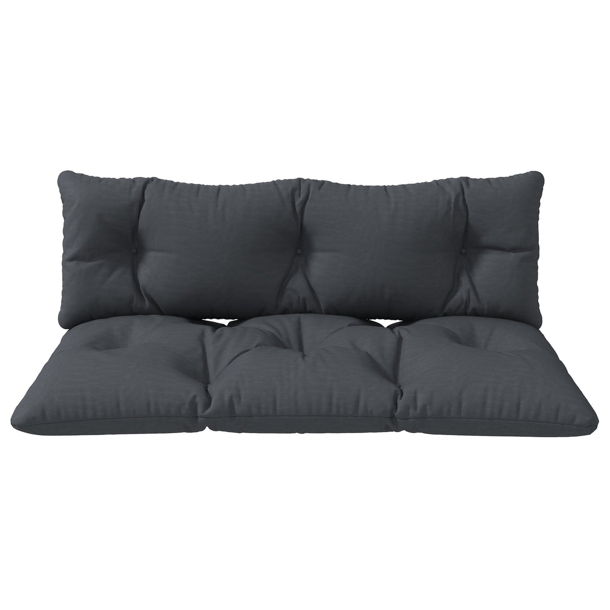 2-Seater Outdoor Seat & Back Cushions, 6" Thick for Pallet Loveseat, Dark Grey